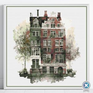 Amsterdam Canal House Cross Stitch Pattern, Dutch Architecture Art, Beginner Amsterdam Art, European Decor Art, City Lover Gift, Dutch Style