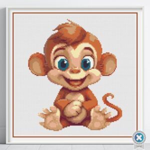 Baby Monkey Cross Stitch Pattern