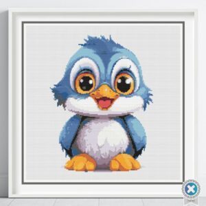 Baby Blue Bird Chick Cross Stitch Pattern