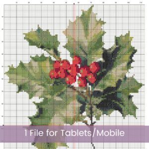 December Birth Month Flower Cross Stitch Pattern