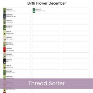 December Birth Month Flower Cross Stitch Pattern