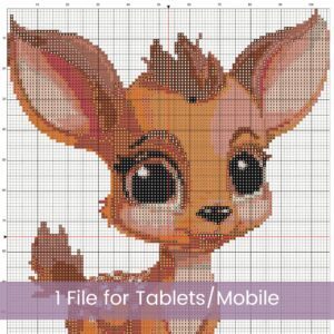 Baby Deer Fawn Cross Stitch Pattern