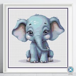 Baby Elephant Calf Cross Stitch Pattern