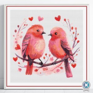 Lovebirds Cross Stitch Pattern