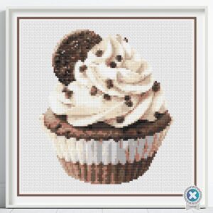 Oreo Cupcake Cross Stitch Pattern Handmade Fun Food Citrus Sweet Treats Dessert Bakery Embroidery Kitchen Decor Art Foodie Gift Design