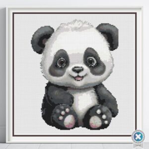 Baby Panda Cub Cross Stitch Pattern