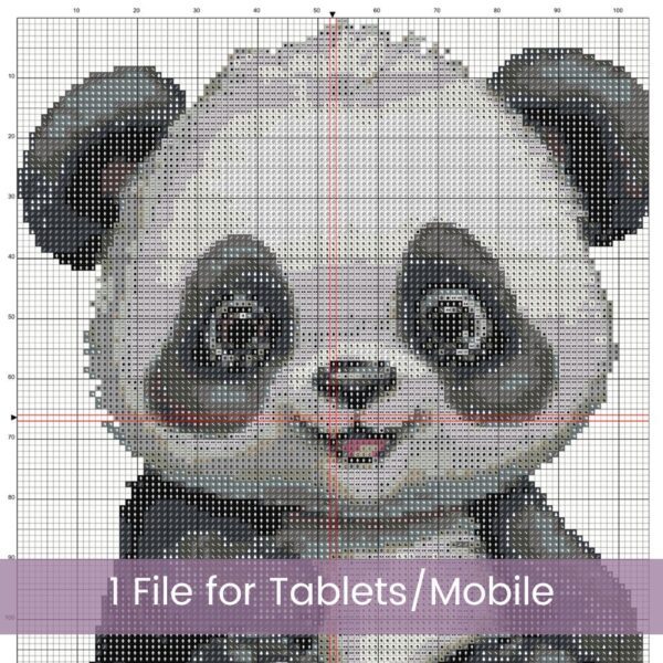 Baby Panda Cub Cross Stitch Pattern