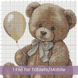 Vintage Teddy Bear Cross Stitch Pattern