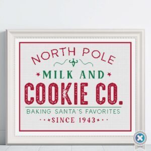 North Pole Cookie Co. Cross Stitch Pattern | Christmas Kitchen Decor