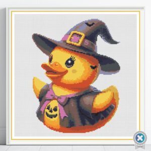 Halloween Rubber Duck Cross Stitch Pattern, Cute Rubber Duck Halloween Cross Stitch Pattern, Instant Download, Pattern Keeper file included