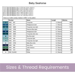 Baby Seahorse Cross Stitch Pattern