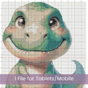 Baby T-Rex Cross Stitch Pattern