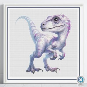 Baby Velociraptor Cross Stitch Pattern