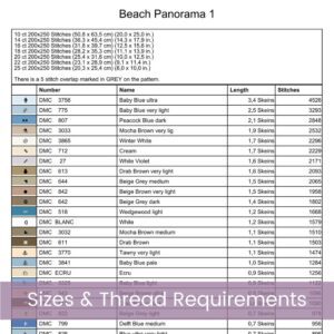 Beach Panorama Cross Stitch Pattern