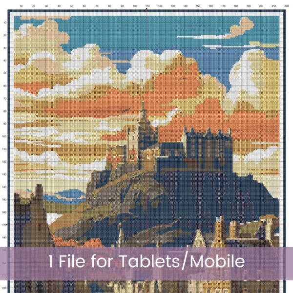 Edinburgh Travel Poster Cross Stitch Pattern