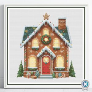 Gingerbread House Cross Stitch Pattern