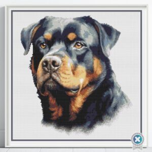 Rottweiler Dog Cross Stitch Pattern Realistic DIY Pet Portrait Dog Embroidery Keepsake Rottweiler Lover Pet Memorial Gift Handmade Dog Decor