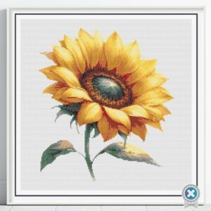 Sunflower Cross Stitch Pattern, Floral Botanical Summer Embroidery Decor, Modern DIY Nature stitch, Digital Cross Stitch, Floral Needlework