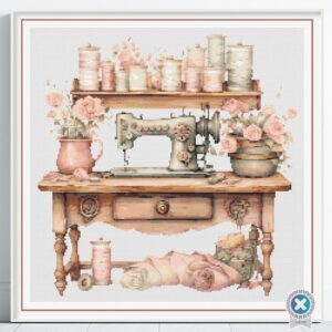 Vintage Sewing Machine Cross Stitch Pattern / Old Sewing Machine PDF Cross Stitch Pattern Download / Pattern Keeper & iBook files included