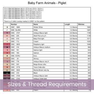 Baby Piglet Cross Stitch Pattern