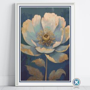 Abstract Poppy Flower Cross Stitch Pattern