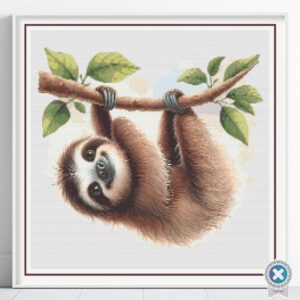 Cute Baby Sloth Cross Stitch Pattern