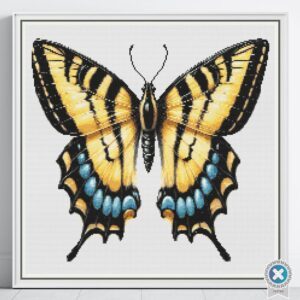 Blue & Yellow Butterfly Cross Stitch Pattern