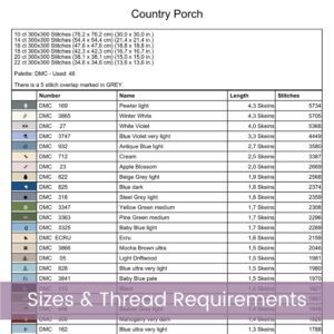 Country Porch Cross Stitch Pattern