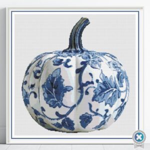 Delft Pumpkin Cross Stitch Pattern