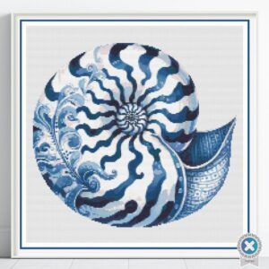 Delft Seashell Cross Stitch Pattern