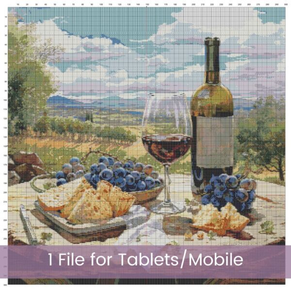 French Vineyard Cross Stitch Pattern