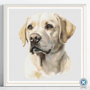 Labrador Retriever Cross Stitch Pattern, Light Yellow Lab Design, Dog Embroidery Art, Pet Cross Stitch, Dog Lover Gift, Handmade Dog Decor