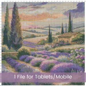 French Lavender Fields Cross Stitch Pattern