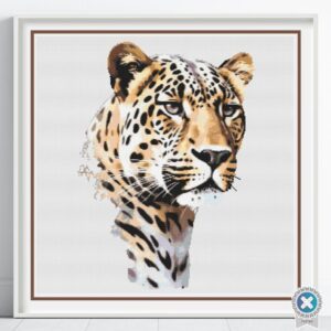 Leopard Cross Stitch Pattern, Big Cat Wildlife Stitch Pattern, Safari Animal Stitch Decor, Handmade Wildlife Art, Leopard Embroidery Design