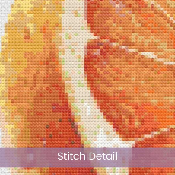 Orange Cross Stitch PDF Pattern Modern DIY Farmhouse Juicy Citrus Fruit Kitchen Decor Handmade Summer Embroidery Fresh Fruit Design Gift