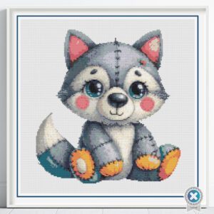 Patchwork Wolf Cross Stitch Pattern