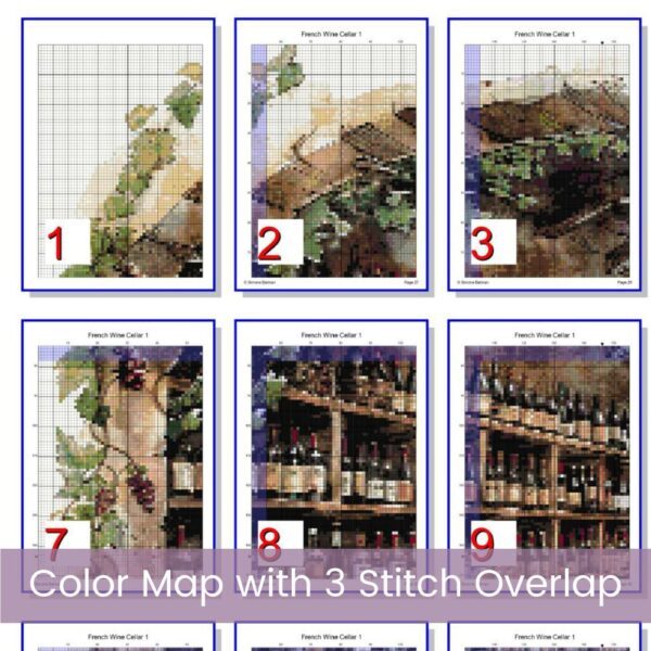 French Wine Cellar Cross Stitch Pattern