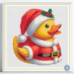 Santa Rubber Duck Cross Stitch Pattern, Cute Christmas Duck Halloween Cross Stitch Pattern, Instant Download, Pattern Keeper file included