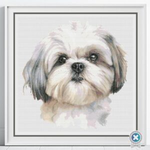 Shih Tzu Dog Cross Stitch Pattern Realistic Dog Portrait Embroidery, Pet Lover Gift, Animal Embroidery Decor Pattern, Cute Handmade Pet Art