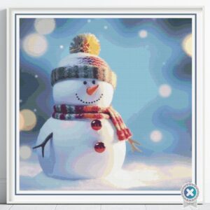 Snowman Cross Stitch Pattern, Xmas Winter Wonderland Stitch, PDF Instant Download, Full Coverage Digital Pattern, Pattern Keeper file incl