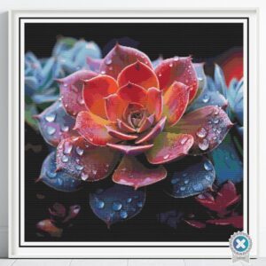 Succulents Cross Stitch Pattern, Cactus Plant Botanical Stitch PDF Instant Download, Full Coverage Digital Pattern, Pattern Keeper file incl