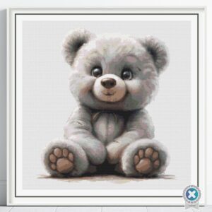 Teddy Bear Cross Stitch Pattern / Cute Vintage Teddy Bear PDF Cross Stitch Pattern Instant Download / Pattern Keeper & iBook file included