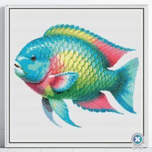 Tropical Fish Cross Stitch Pattern, Vibrant Ocean Life Design Digital PDF Cross Stitch Pattern Instant Download, Pattern Keeper file incl