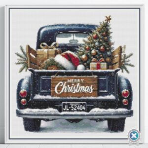 Vintage Christmas Truck Cross Stitch Pattern, Holiday Decor Cross Stitch, Festive Old-Fashioned Truck Embroidery Pattern, Christmas Art Gift