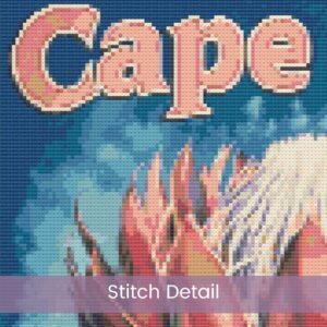 Retro Cape Town Cross Stitch Pattern | Full Coverage Travel Poster | PDF Instant Download, Pattern Keeper file included