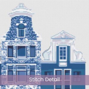 Delft Style Amsterdam Canal House Cross Stitch Pattern