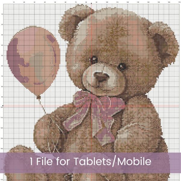 Vintage Teddy Bear Cross Stitch Pattern