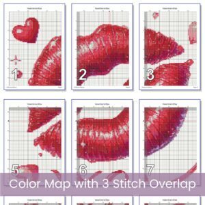 Valentine’s Kiss Cross Stitch Pattern, Red Lips PDF, Romantic Embroidery, Valentine Decor, Love Theme, Valentine Gift Idea, Digital Pattern