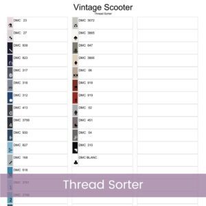 Vintage Scooter Cross Stitch Pattern