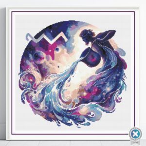 Aquarius Zodiac Cross Stitch Pattern